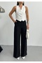 Wide Leg Trousers with Elastic Waist