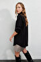 Women's Black Side Slit Drawstring Shirt Hzl23W-Bd1201321 - 6