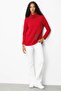 Women's Degaje Collar Pocket and Collar Crocheted Wool Sweater Dark Red - 3