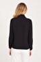 Women's Standard Fit Regular Cut Bow Tie Black Shirt - 7