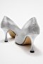 Women's Stiletto Shoes Silver Snake Glitter - 4