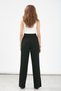 Women's Trousers Pipe Leg Trousers Stretch Fabric Casual Leg Slit Zippered Black Palazzo Stylish - 6