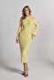 Long-Sleeved Crew Neck Textured Knit Long Dress - 4