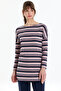 Striped Low Sleeve Women's Blouse - Lila Striped