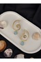 Gold Cream Color Seashell Figured Zircon Stone Dangle Earrings - 5