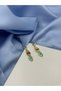 Gold Color Zircon Stone Element Dangle Earrings - 3