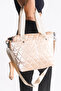 Women's Diamond Pattern Bucket Model Lightweight and Stylish Wallet Shoulder Bag with Shiny Parachute Fabric - 2