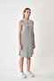 Women's Zippered Gray Melange Pique Dress - 3