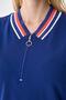 Women's Zippered Cobalt Blue Pique Dress - 4