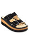 Bellatrix – Winter-Ready Black Buckle Orthopedic Furry Slippers