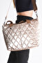 Women's Diamond Pattern Bucket Model Lightweight and Stylish Wallet Shoulder Bag with Shiny Parachute Fabric - 2