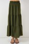 Women's Khaki Elastic Waist Ayrobin Long Skirt Hzl25S-Bd180481 - 3