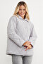 Quilted Patterned Oversized Buttoned Coat - 6
