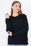 Women's Crew Neck Hair Knit Sweater 70105 Black - 3
