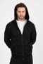 3-Thread Zippered, Fleece Inside, Hooded, Pocketed Fit Men's Sweatshirt Cardigan
