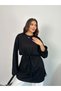 Women's Waist Tied Sleeve Detailed Tunic 8896 - Black - 4