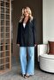 Black - Blue Striped Blazer Jacket - 9459 - 2