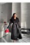 Women's Oversize Long Lined Belted Double Button Trench Coat - 6