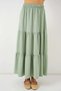 Women's Green Elastic Waist Ayrobin Long Skirt Hzl25S-Bd180481 - 6
