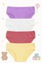 Pack of 4 Girls' Colorful Ribbed Panties - Cotton, Flexible and Comfortable
