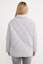 Quilted Patterned Oversized Buttoned Coat - 7