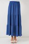 Women's Indigo Blue Elastic Waist Ayrobin Long Skirt Hzl25S-Bd180481 - 7