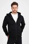 3-Thread Zippered, Fleece Inside, Hooded, Pocketed Fit Men's Sweatshirt Cardigan - 3