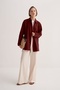 Women's Organic Cotton Oversize Robe Shirt Burgundy - 2