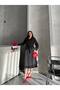 Women's Oversize Long Lined Belted Double Button Trench Coat - 3