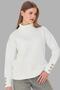 Women's Turtleneck Buttoned Sweater 11157 Ecru