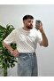 Gracht Men's White Oversize Basic T-Shirt Comfortable Cut Suitable for Daily Outfits Summer Tshirt - 2