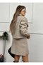 Women's Crinkle Cashmere Skirt Jacket Two-Piece Set - 4