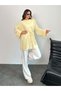 Women's Waist Tied Sleeve Detailed Tunic 8896 - Yellow - 2