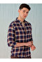 Men Checked Spread Collar Shirt - 3