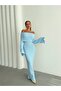Women's Madonna Collar Patterned Knitwear Dress - 2