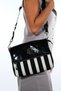 Kalren Black Striped Women's Flap Crossbody Bag - 8