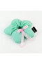 Handmade Mint Green Pink Bow Flower Scrunchie Bun Hair Tie - 5