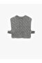 Crew Neck Sleeveless Tie-Up Detailed Crop Knit Sweater - 2