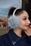 Silver and Blue Color Glitter Plush Headphones - 2