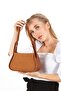 Women's Tan Tiger Suede Baguette Shoulder Bag - 4