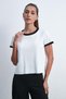 Solid Ribbed Half-Sleeve Top - 7
