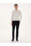Navy Blue Slim Fit Elastic Waist Canvas Trousers 50309943-Vr033