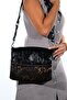 Kalren Black and Yellow Patterned Women's Flap Crossbody Bag