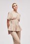 Solid Ruffled Half-Sleeve Top - 4