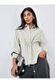 Oversized Drawstring Detail Shirt with 3/4 Sleeve