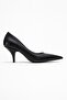Marcus Black Leather Women's Heeled Shoes - 6