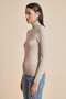 Solid High Neck Long Sleeve Top - 3