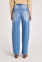 Women's Regular Fit Classic Cut Cotton Wide Leg Blue Jeans - 7