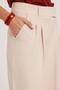 Women's Regular Fit Classic Cut Velcro Closure Palazzo Beige Trousers - 3