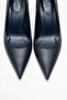 Marcus Navy Blue Leather Women's Heeled Shoes - 2